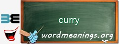 WordMeaning blackboard for curry